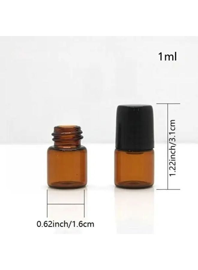 60 Pack Amber Glass Vials With Steel Ball Rollers Leak Proof For Essential Oils - Image 2
